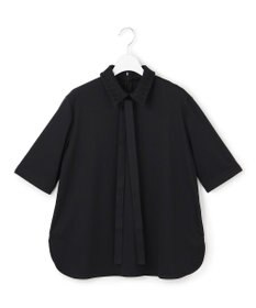 ICB 【WEB限定カラーあり】マラボーテライトジョーゼット 半袖ボウタイ付きシャツカラートップス