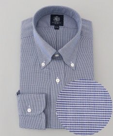 J.PRESS MEN 【PREMIUM PLEATS / 形態安定】PANAMAミニチェックシャツ/ B.D. ネイビー系3