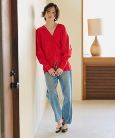 #Newans 【洗える】ファインボタンＶネックカーディガン