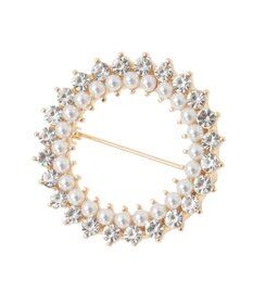 YECCA VECCA パールビジューサークルブローチ