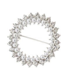 YECCA VECCA パールビジューサークルブローチ