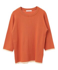 Green Parks ＢＰ　袖口カラーリブ７分袖ニットプルオーバー