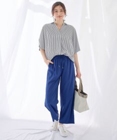 ANY 【新色追加】スキッパーネック袖タックブラウス