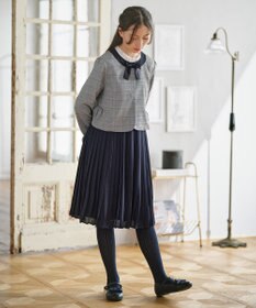 組曲 KIDS 【150-170㎝】グレンチェックジャケット＆プリーツワンピース セット