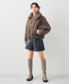 earth music&ecology リバーシブルフェイクムートンショートブルゾン