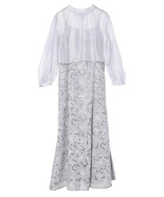 earth music&ecology ＳＥＴ２点　シアーブラウス＋レースキャミワンピース