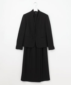 自由区 FORMAL ストレッチ梨地バックサテン　ジャケット＋ワンピース