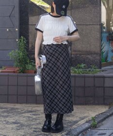 WEGO ラインデザインシャーリングトップス