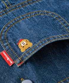 MIKI HOUSE HOT BISCUITS 【70-110cm】ワンポイント 6オンスデニム オーバーオール