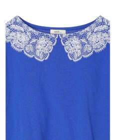 earth music&ecology レースプリントボーダープルオーバー