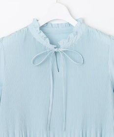 Feroux 【洗える】プリーツコンビ半袖 ブラウス