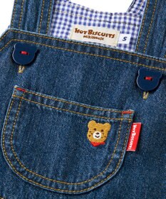 MIKI HOUSE HOT BISCUITS 【70-110cm】ワンポイント 6オンスデニム オーバーオール