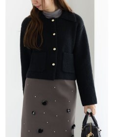 Te chichi フラットカラーメタル釦ニットジャケット《2025winter catalog item》