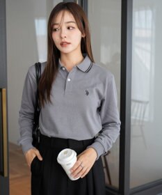 WEGO 【25年秋冬新作/ユニセックスITEM/SMLサイズ展開】別注USPOLOラインポロシャツ（長袖）