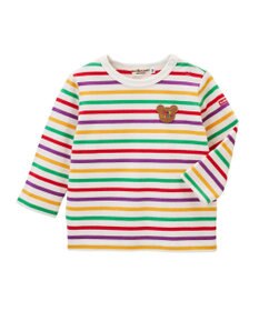 MIKI HOUSE HOT BISCUITS ボーダー柄長袖Tシャツ＆ベビースパッツギフトセット【BOX付き】