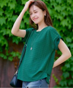 Tiaclasse 【洗える】ふくれジャカードカフス付きカットソー