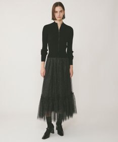 GRACE CONTINENTAL リブニットzipトップ