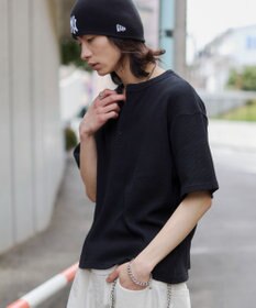 WEGO 【ユニセックス着用ITEM/MLサイズ展開】ワッフルヘンリーネックT（SS）