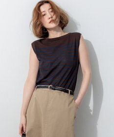 23区 S ハイツイストコットン ボーダー ノースリーブ ニット