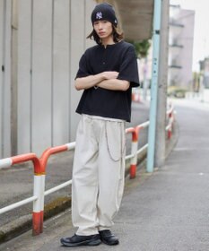 WEGO 【ユニセックス着用ITEM/MLサイズ展開】ワッフルヘンリーネックT（SS）