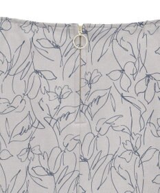 YECCA VECCA ラインフラワー柄フェイクスエードスカート