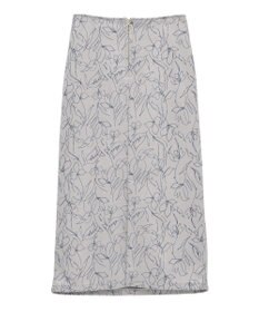 YECCA VECCA ラインフラワー柄フェイクスエードスカート