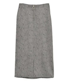 YECCA VECCA ラインフラワー柄フェイクスエードスカート