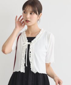 earth music&ecology フリルカットリブカーディガン