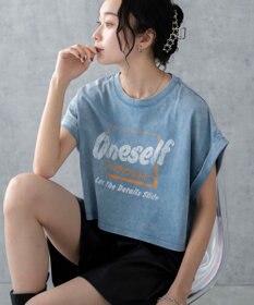 WEGO 【洗える】ヴィンテージウォッシュロールアップショートTシャツ