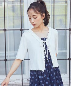 earth music&ecology フリルカットリブカーディガン