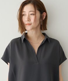YECCA VECCA 【接触冷感】COOLスキッパーブラウス