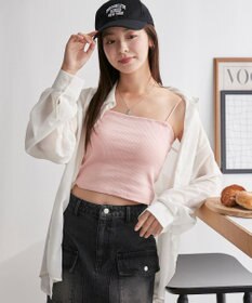 WEGO 【カップ付きインナー/SMサイズ展開】なちゅ盛れカップインショートキャミ