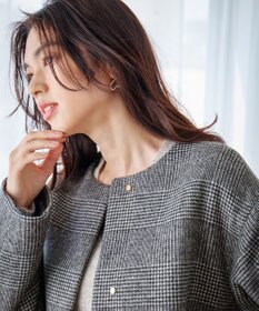 ANY 【防風裏地】ウールブレンドノーカラーコート