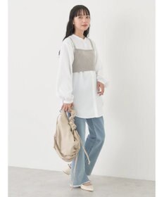 earth music&ecology ＳＥＴ２点ニットビスチェ＋ノーカラーシャツ