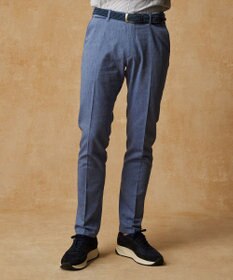 JOSEPH ABBOUD 【キングサイズ・ウエストも伸びる/清涼/ストレッチ】ストレッチリネンシャンブレーパンツ