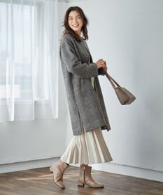 ANY 【防風裏地】ウールブレンドノーカラーコート