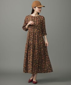 自由区 S ジオメトリックレトロプリント ワンピース