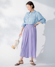 自由区 【WEB限定/洗える】ツイルギャザーパンツ