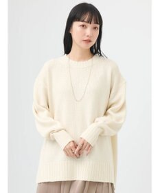 earth music&ecology ウォッシャブル脇スリットクルーネックプルオーバー