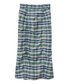 Green Parks チェック柄シャーリングＩラインスカート