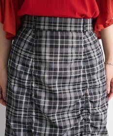 Green Parks チェック柄シャーリングＩラインスカート