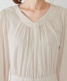 Tiaclasse L 【新色追加・洗える】シフォンギャザーワンピース