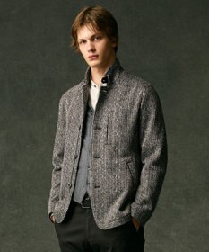 JOSEPH ABBOUD 【軽量/ストレッチ/イージーケア】ツィーディーフリース ジャケット ブラック系