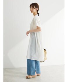 Green Parks インド綿 　ギャザー５分袖チュニック