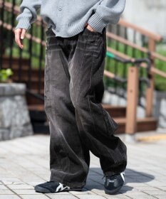 WEGO イージー3Dバレルレッグコーデュロイパンツ