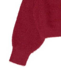 earth music&ecology ロングシャギースリットネックニットプルオーバー