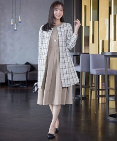 Tiaclasse 【セレモニー・新色追加】キーネックフレアワンピース