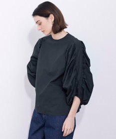 NAVE 【Nave・洗える】タイプライタークロス ギャザーブラウス