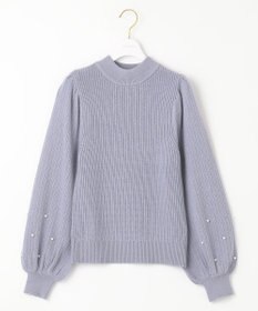 ANY SIS 【Oggi1月号掲載】モックネック袖パール調 ニット