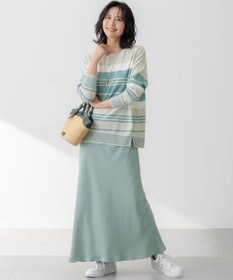 23区 【吸水速乾/防シワ】ジョーゼットサテン ナロー スカート